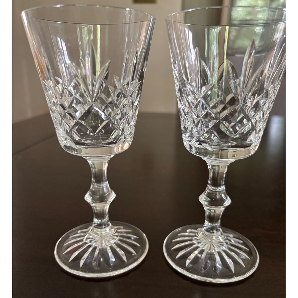 Edinburgh Lomond Claret Glasses Set of 2 Cut Crystal 6 1/8